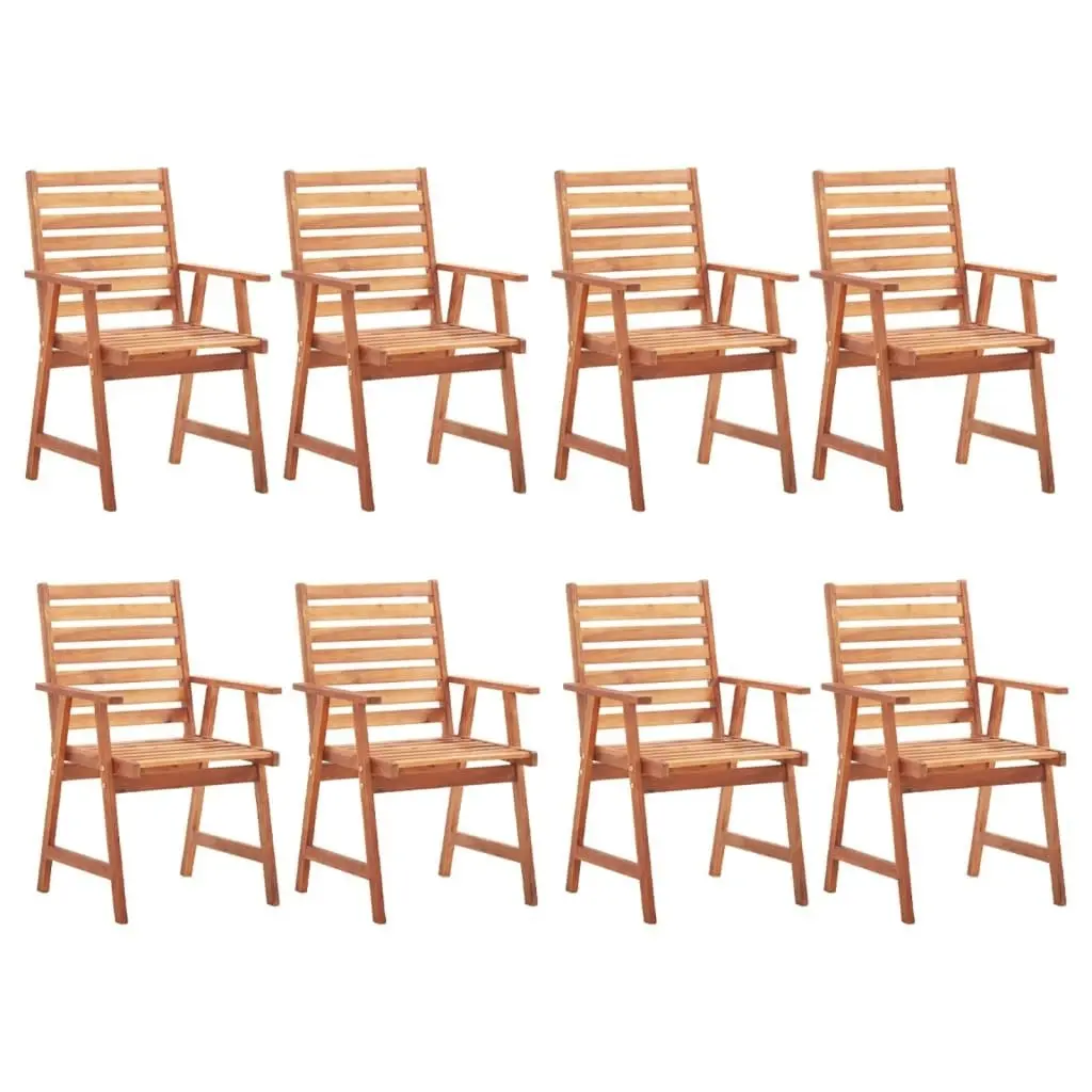 Outdoor Dining Chairs 8 pcs with Cushions Solid Acacia Wood 3078376