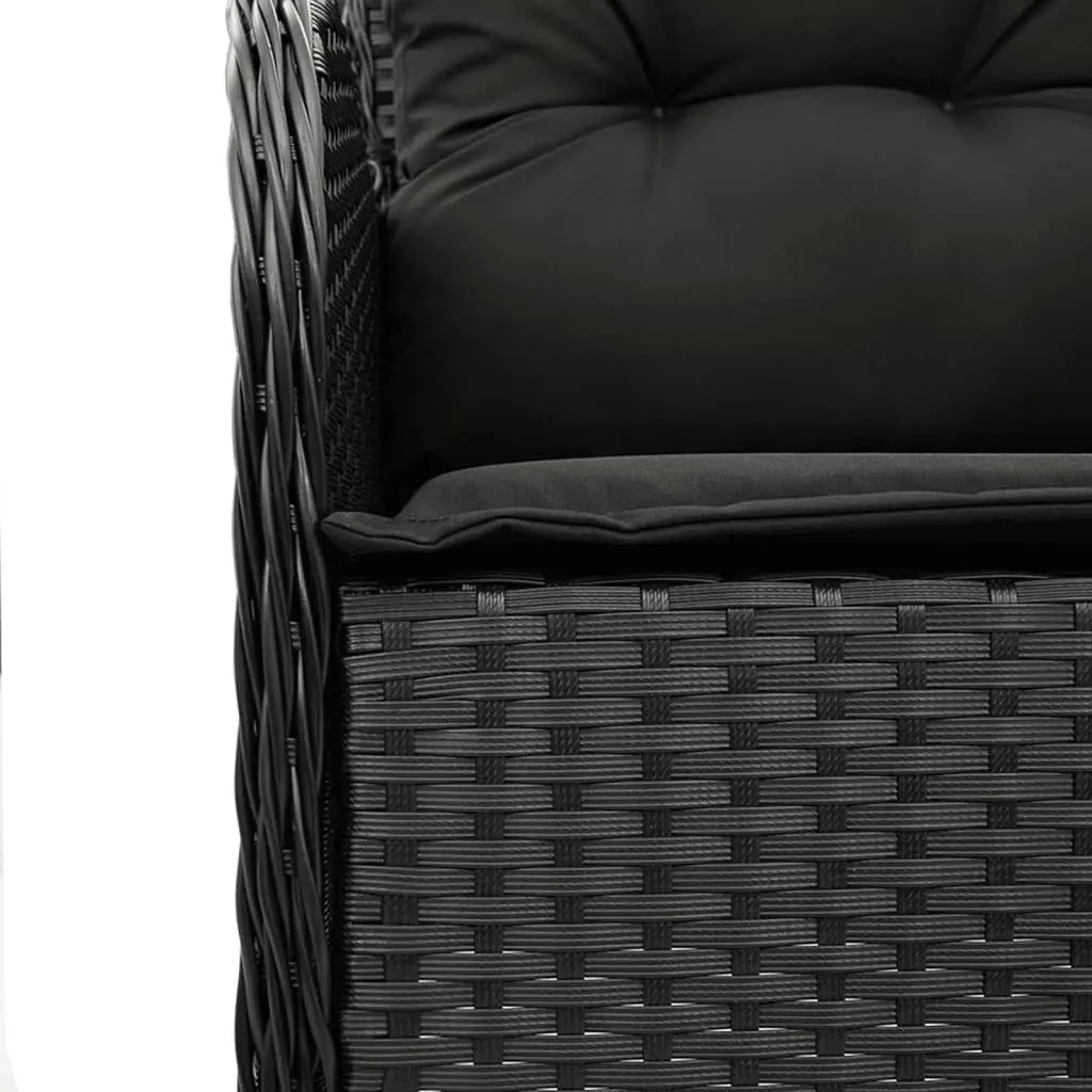 Garden Chairs with Cushions 2 pcs Black Poly Rattan 365145