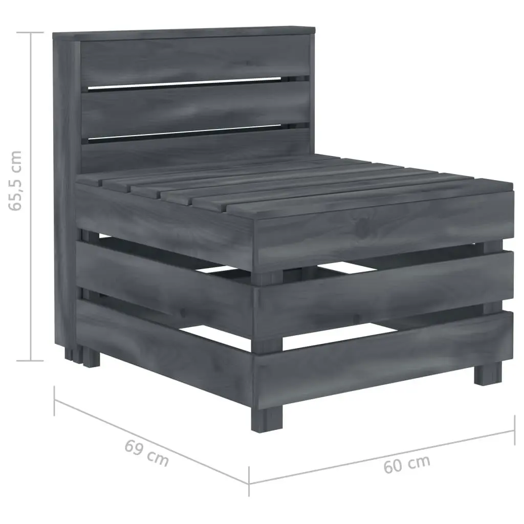 Garden Pallet Sofa Wood Grey 313584