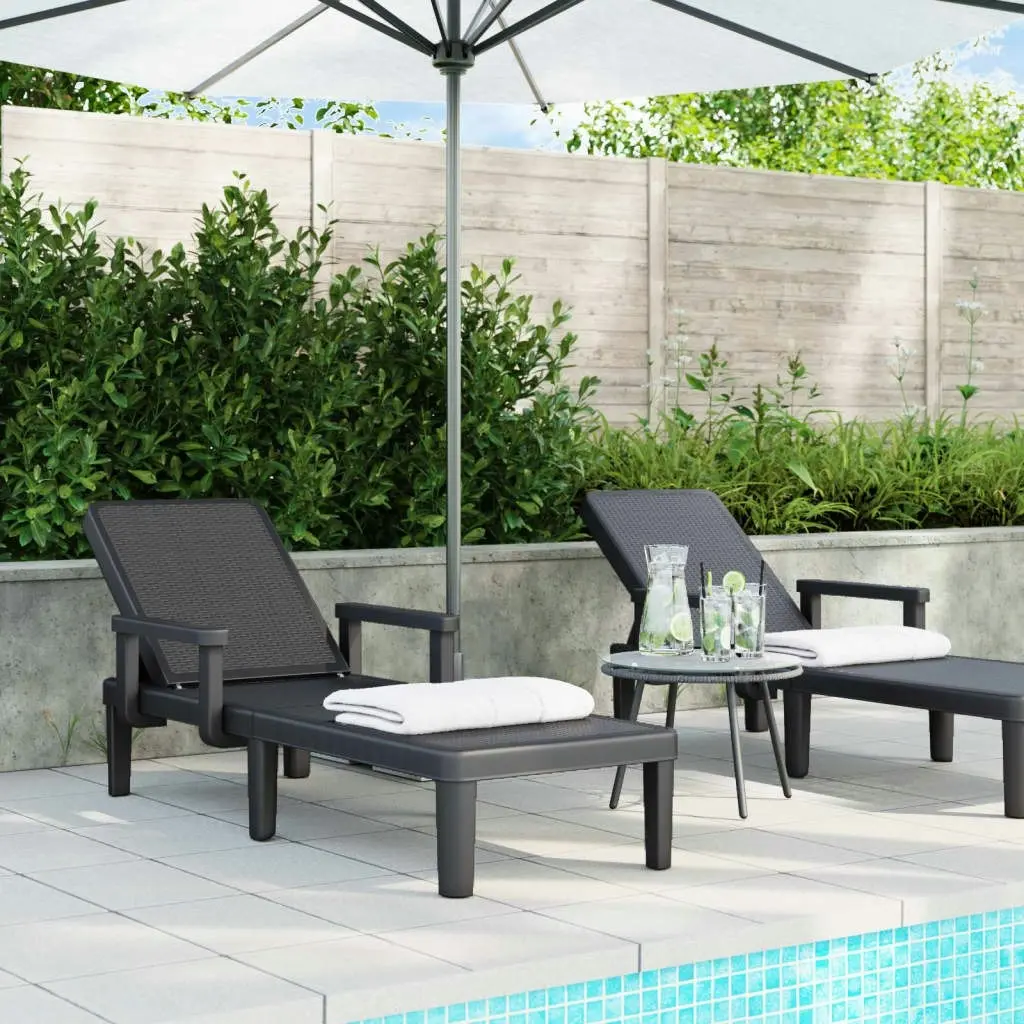 Sun Lounger Black 159x68x83.5 cm Polypropylene 4008102