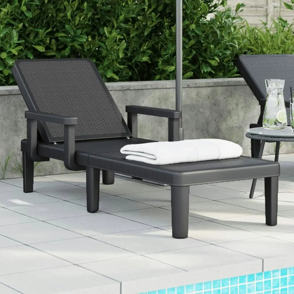 Sun Lounger Black 159x68x83.5 cm Polypropylene 4008102