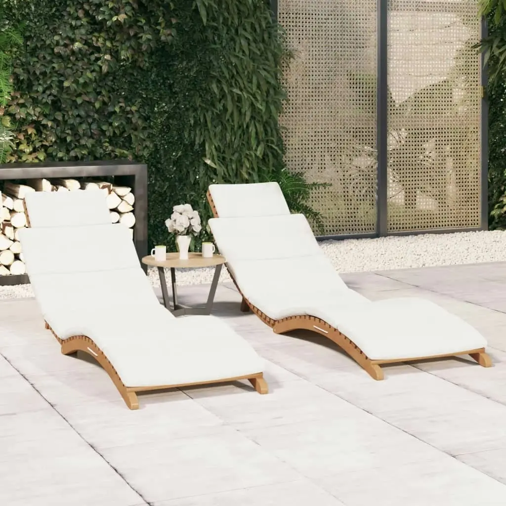 Sun Loungers 2 pcs with Cushions Solid Wood Teak 3143633