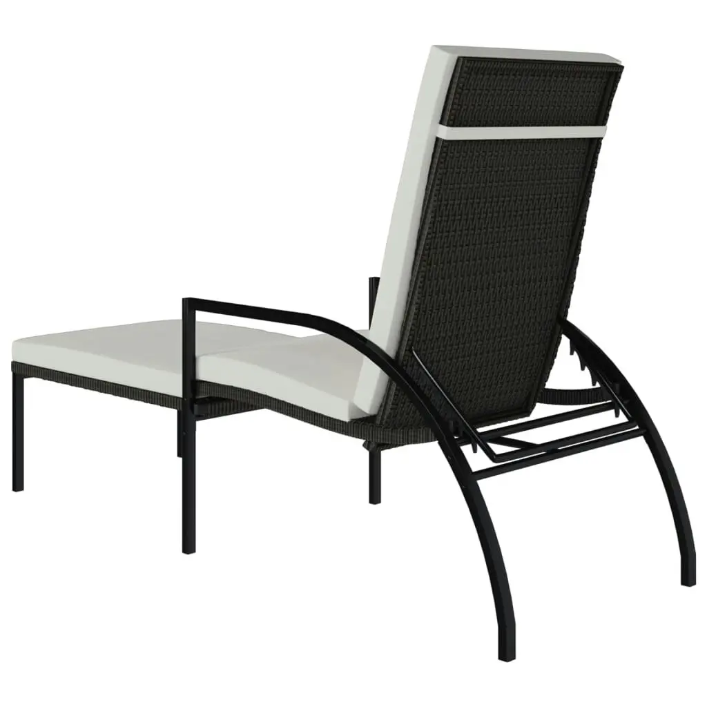 Sun Loungers 2 pcs with Footrest PE Rattan Brown 317631