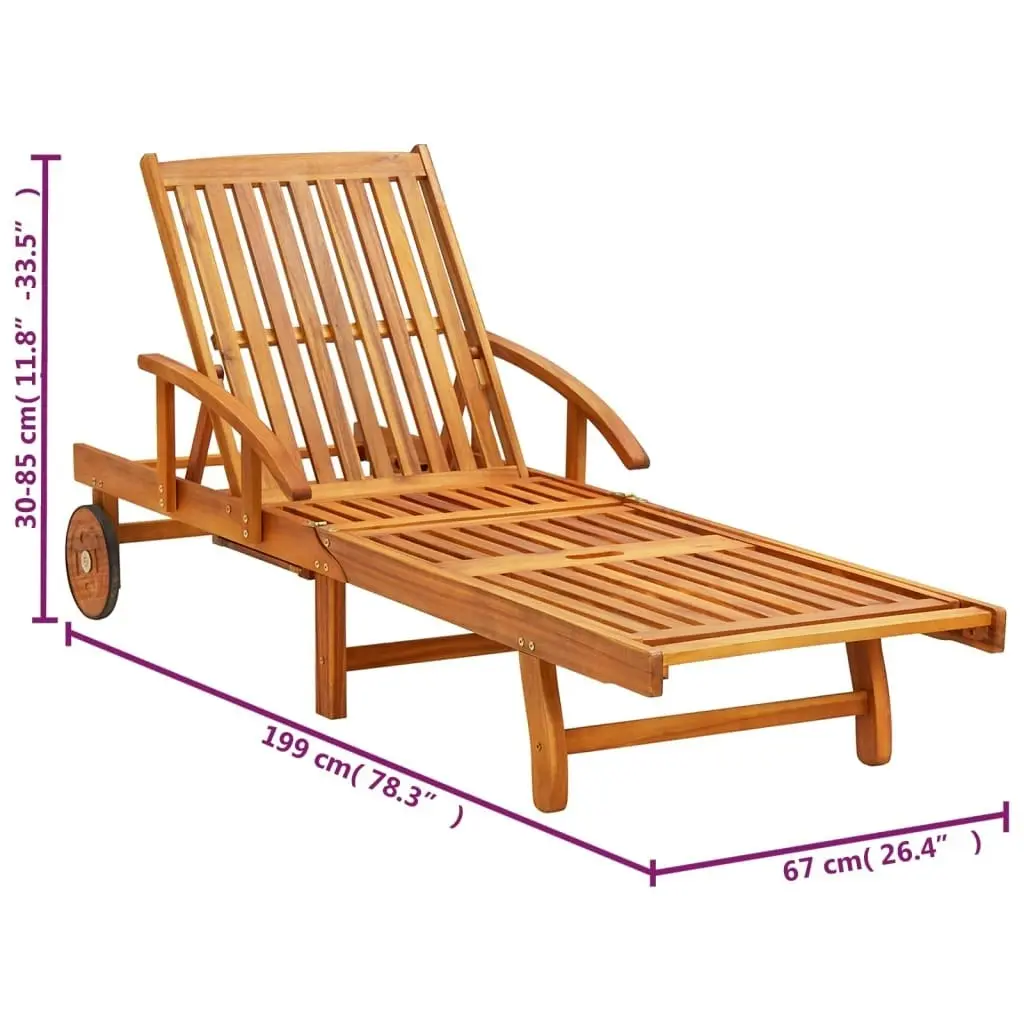 Sun Loungers 2 pcs with Cushions Solid Wood Acacia 3077330