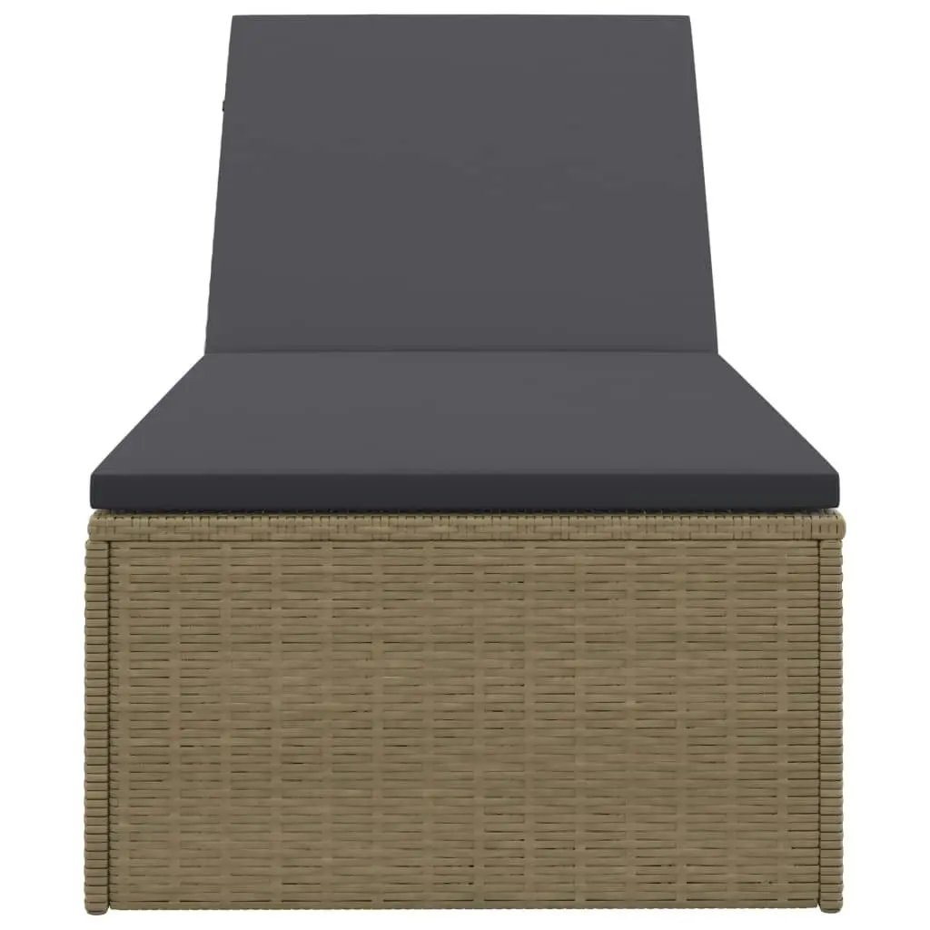 Sunlounger Poly Rattan Brown and Dark Grey 310146