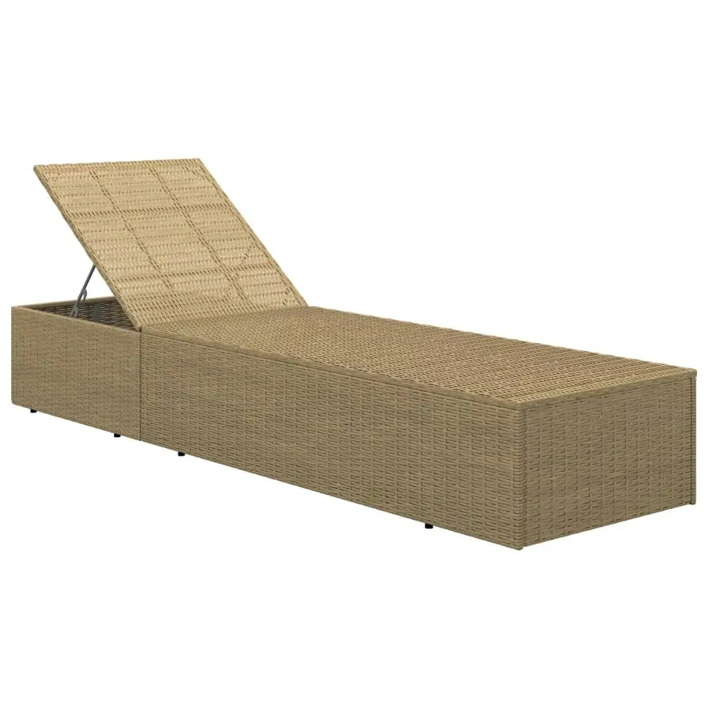 Sunlounger Poly Rattan Brown and Dark Grey 310146