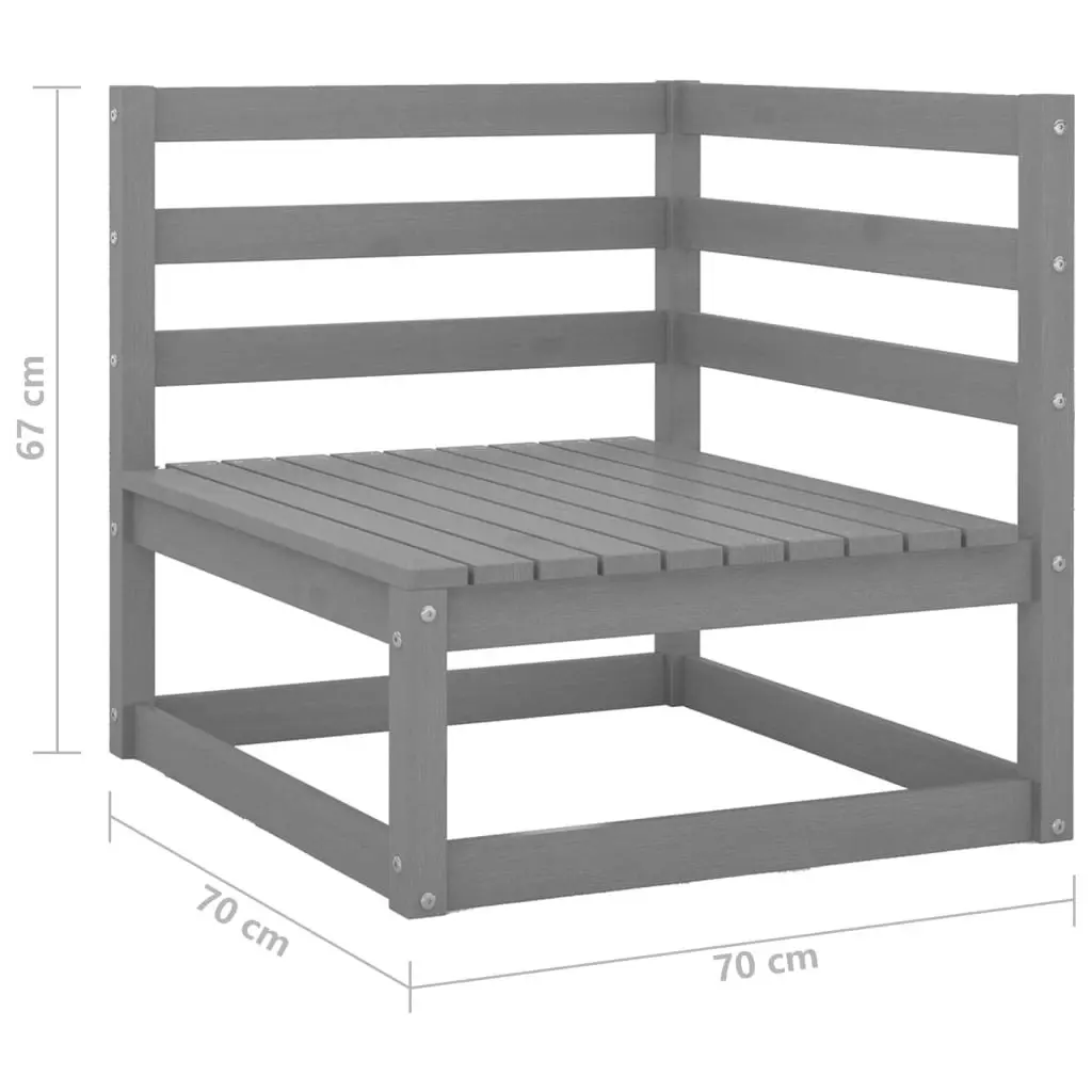 Garden 2-Seater Sofa Grey Solid Wood Pine 3075246