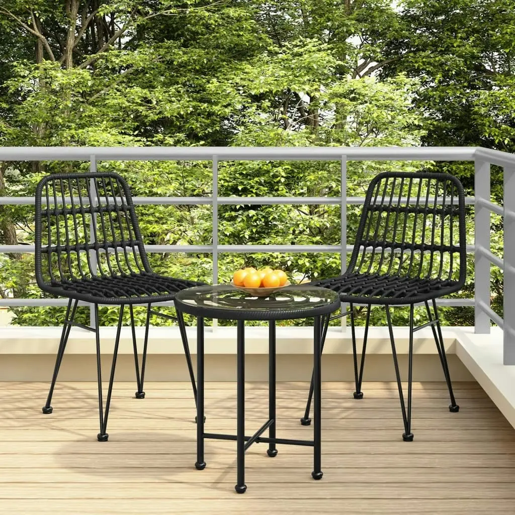 Garden Chairs 2 pcs Black 48x62x84 cm PE Rattan 319429