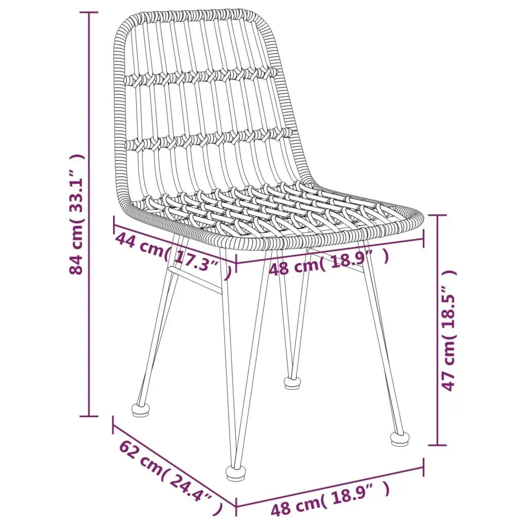 Garden Chairs 2 pcs Black 48x62x84 cm PE Rattan 319429