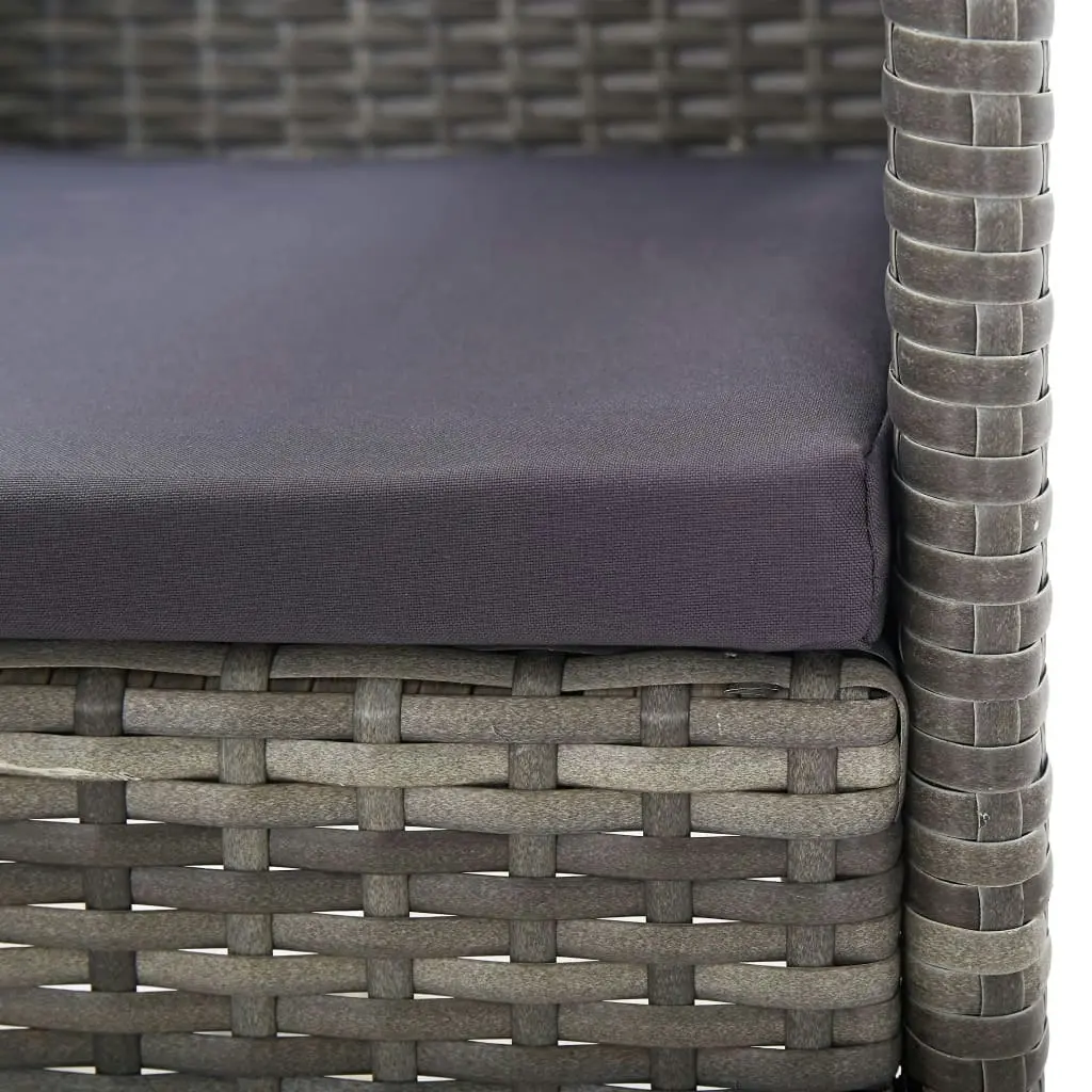 Garden Chairs with Dark Grey Cushions 4 pcs Grey Poly Rattan 318708