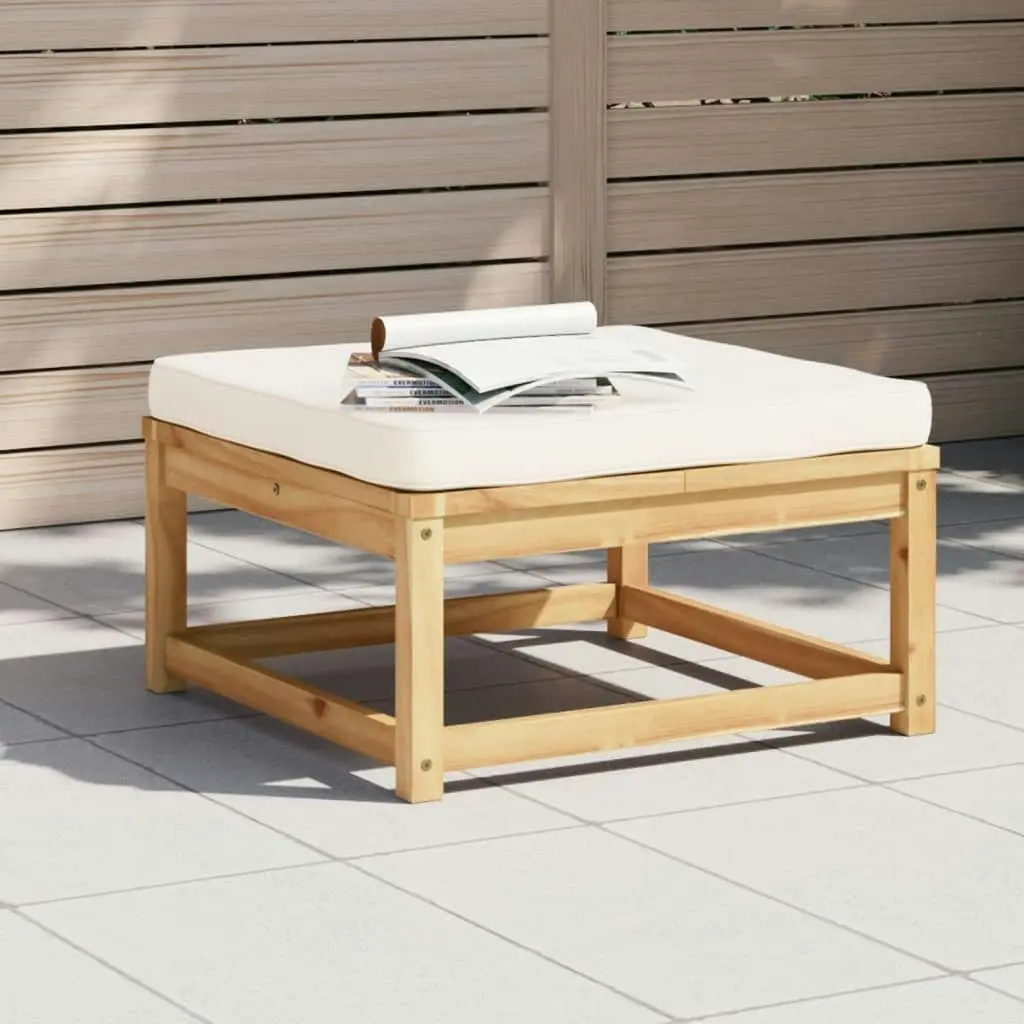 Garden Footstool with Cushions Solid Wood Acacia 366490