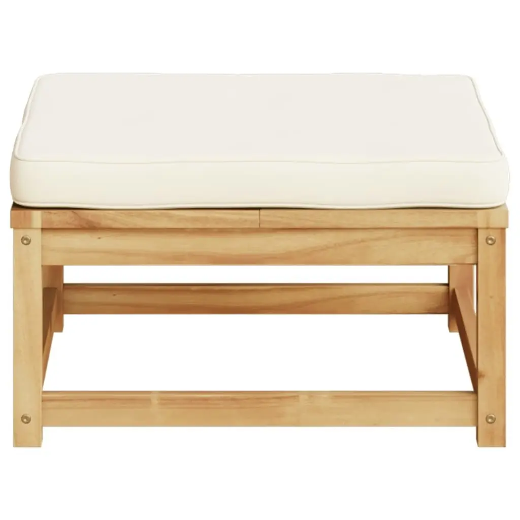 Garden Footstool with Cushions Solid Wood Acacia 366490