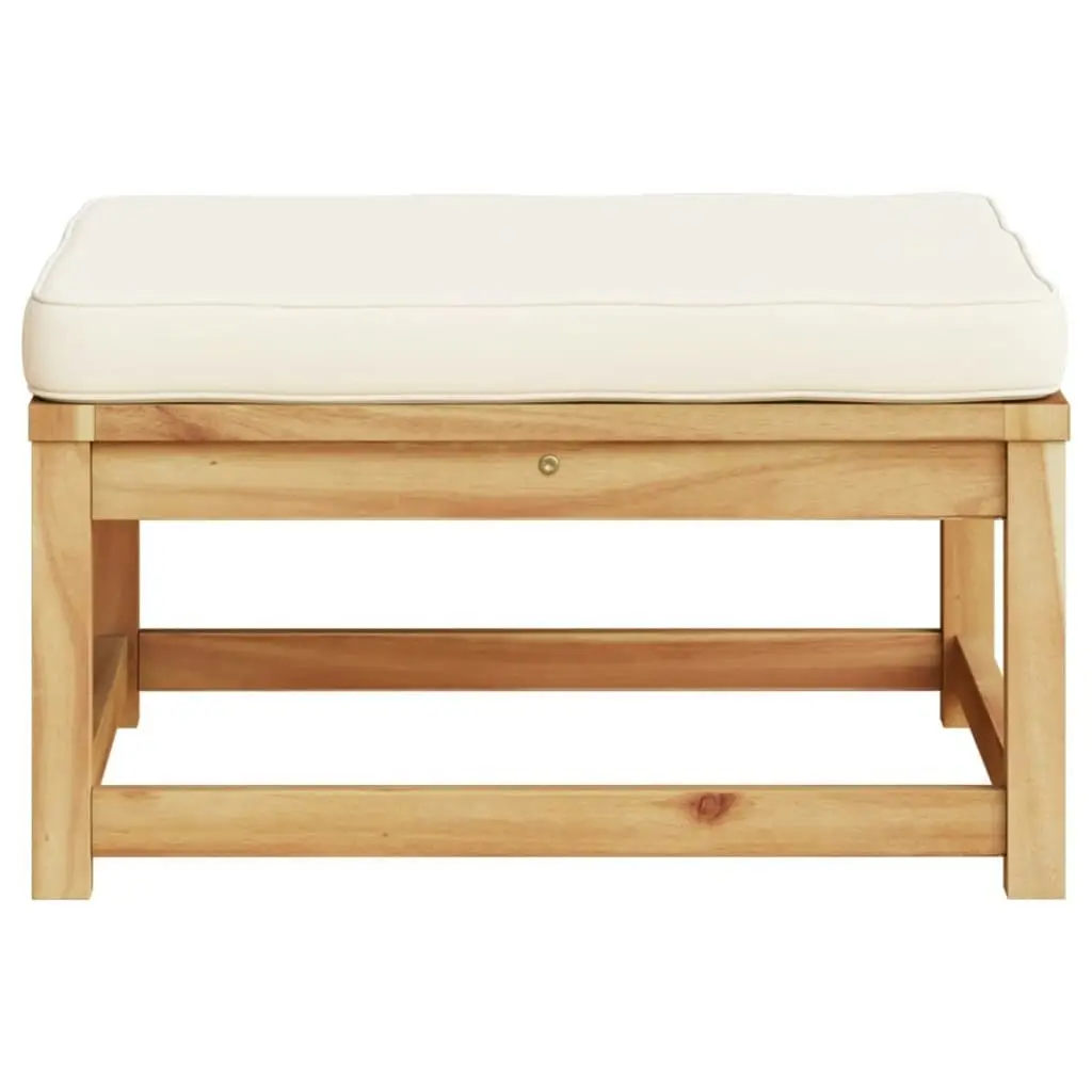 Garden Footstool with Cushions Solid Wood Acacia 366490