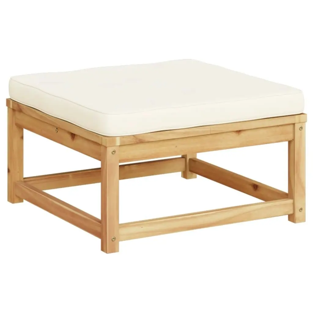 Garden Footstool with Cushions Solid Wood Acacia 366490