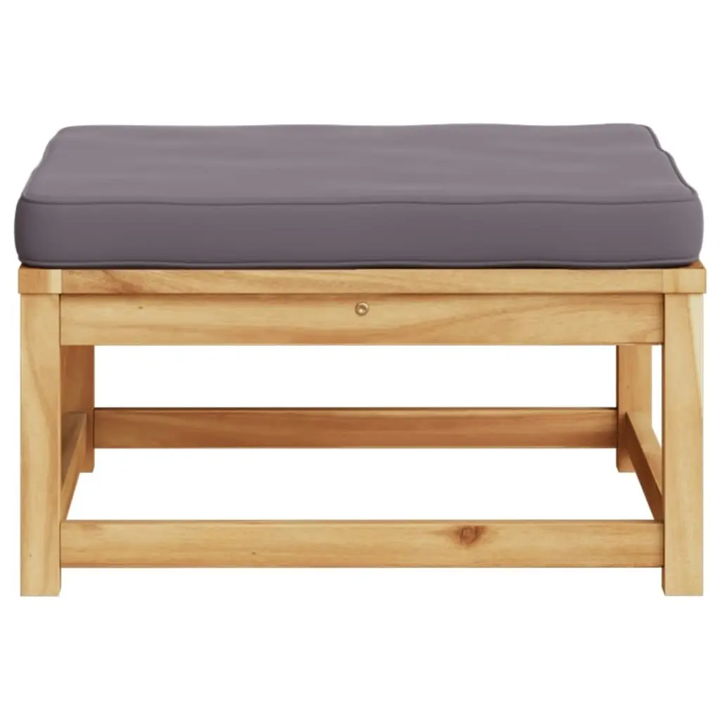 Garden Footstool with Cushions Solid Wood Acacia 366496