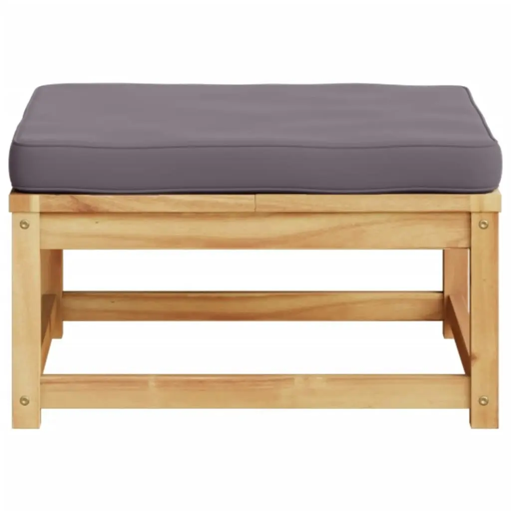 Garden Footstool with Cushions Solid Wood Acacia 366496