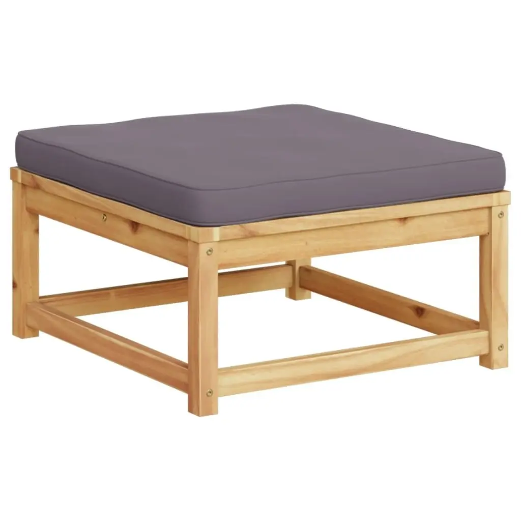 Garden Footstool with Cushions Solid Wood Acacia 366496