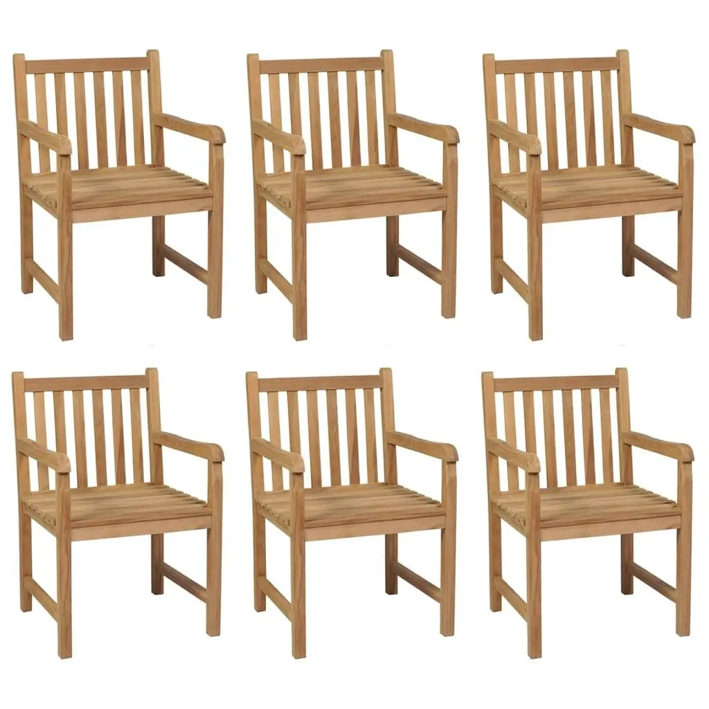 Garden Chairs 6 pcs with Anthracite Cushions Solid Teak Wood 3073046