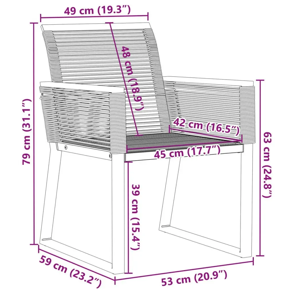 Garden Chairs 4 pcs Black Poly Rattan 4008114