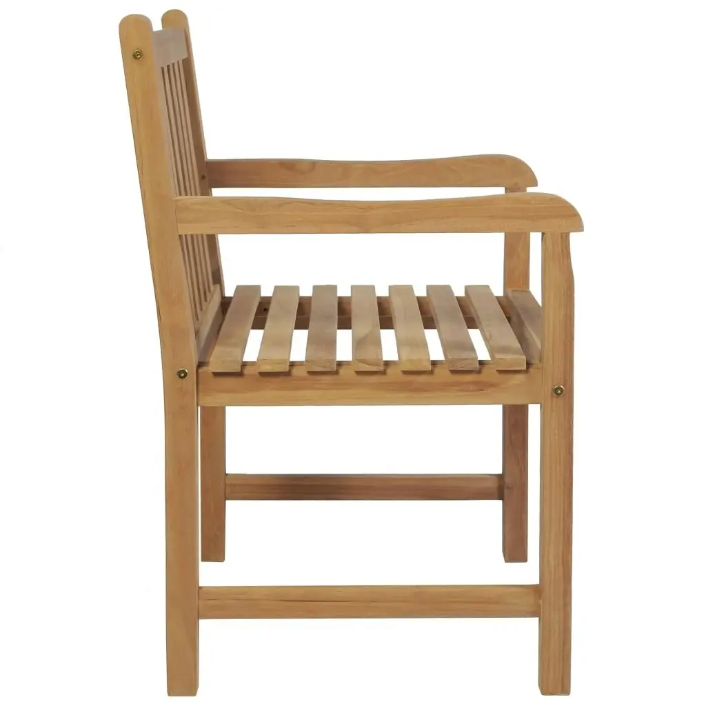 Garden Chairs 2 pcs with Cream White Cushions Solid Teak Wood 3062747