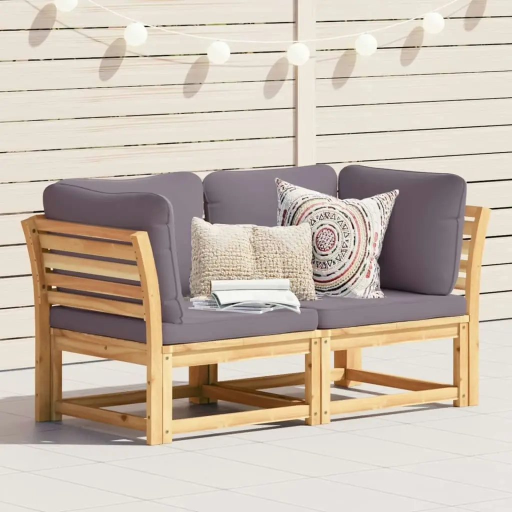 Garden Sofa with Cushions 2-Seater Solid Wood Acacia 3214313