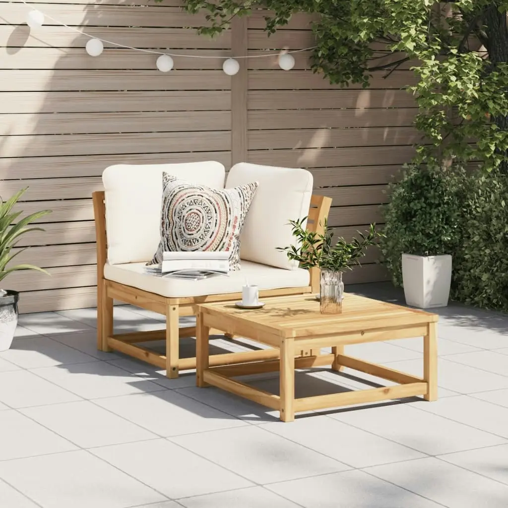 Garden Sofa Corner with Cushions 73x73x65 cm Solid Wood Acacia 366488