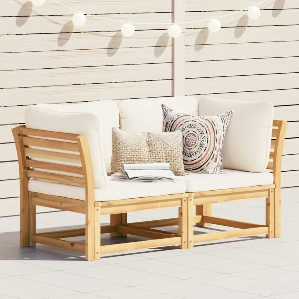 Garden Sofa with Cushions 2-Seater Solid Wood Acacia 3214290