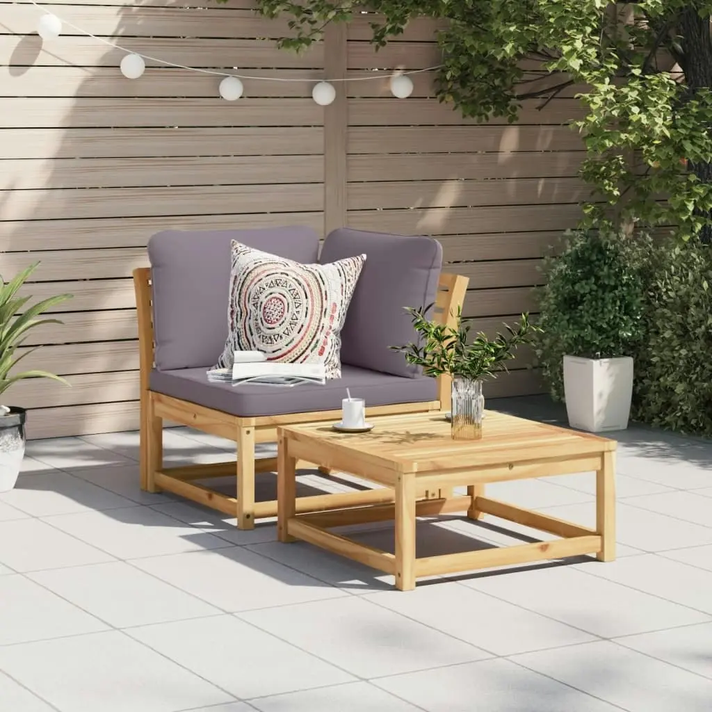 Garden Sofa Corner with Cushions 73x73x65 cm Solid Wood Acacia 366494