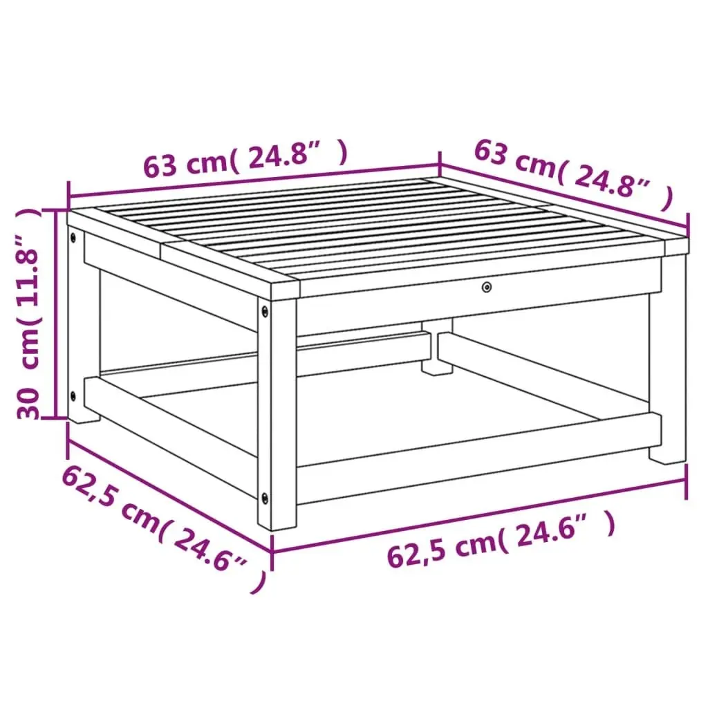 Garden Table 63x63x30 cm Solid Wood Acacia 366493