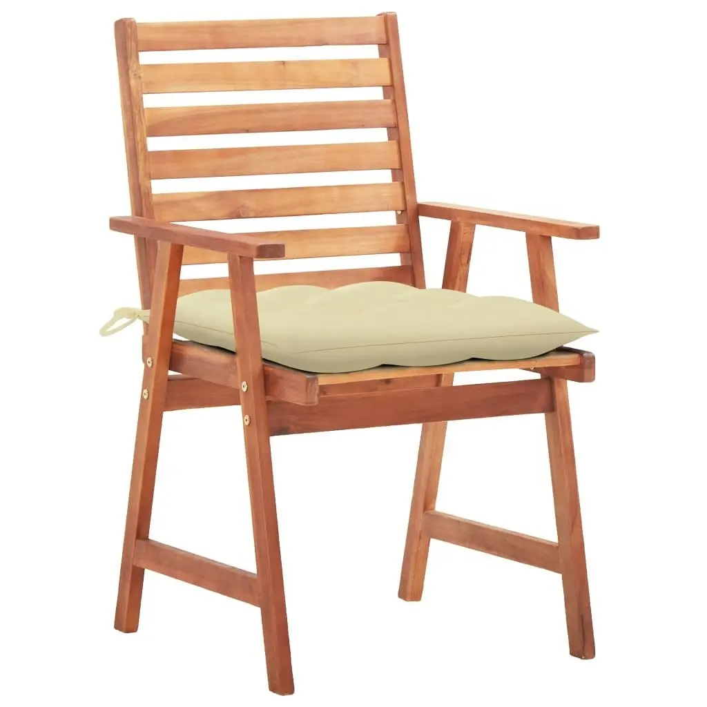 Outdoor Dining Chairs 2 pcs with Cushions Solid Acacia Wood 3064337