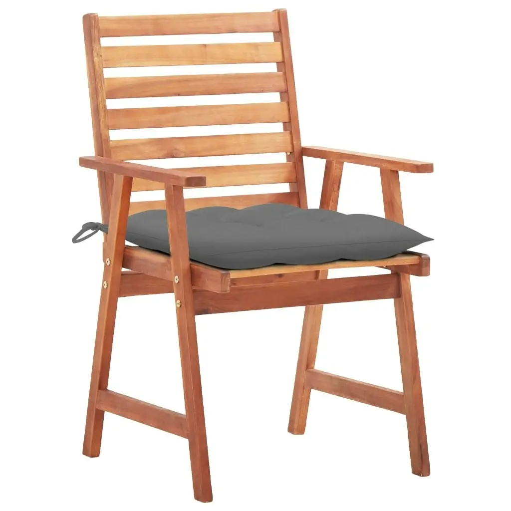 Outdoor Dining Chairs 2 pcs with Cushions Solid Acacia Wood 3064336