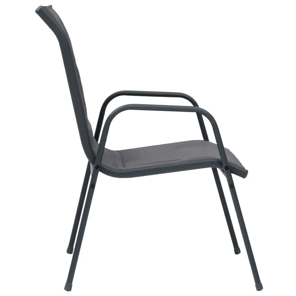 Stackable Garden Chairs 4 pcs Steel and Textilene Anthracite 313076