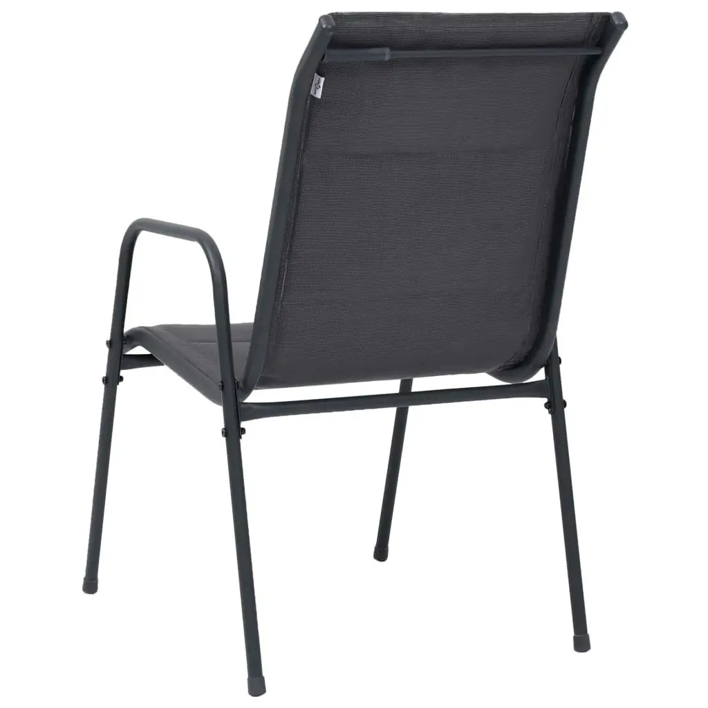 Stackable Garden Chairs 4 pcs Steel and Textilene Anthracite 313076