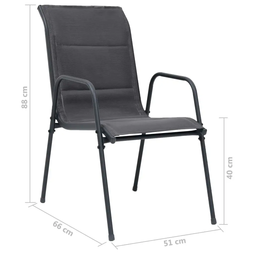 Stackable Garden Chairs 4 pcs Steel and Textilene Anthracite 313076