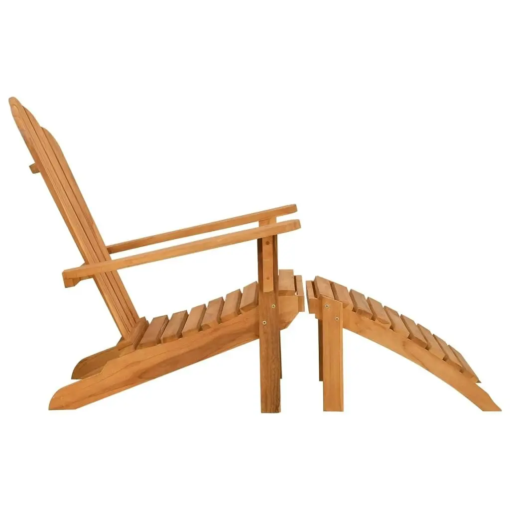 Garden Adirondack Chair with Footrest Solid Wood Teak 4008080