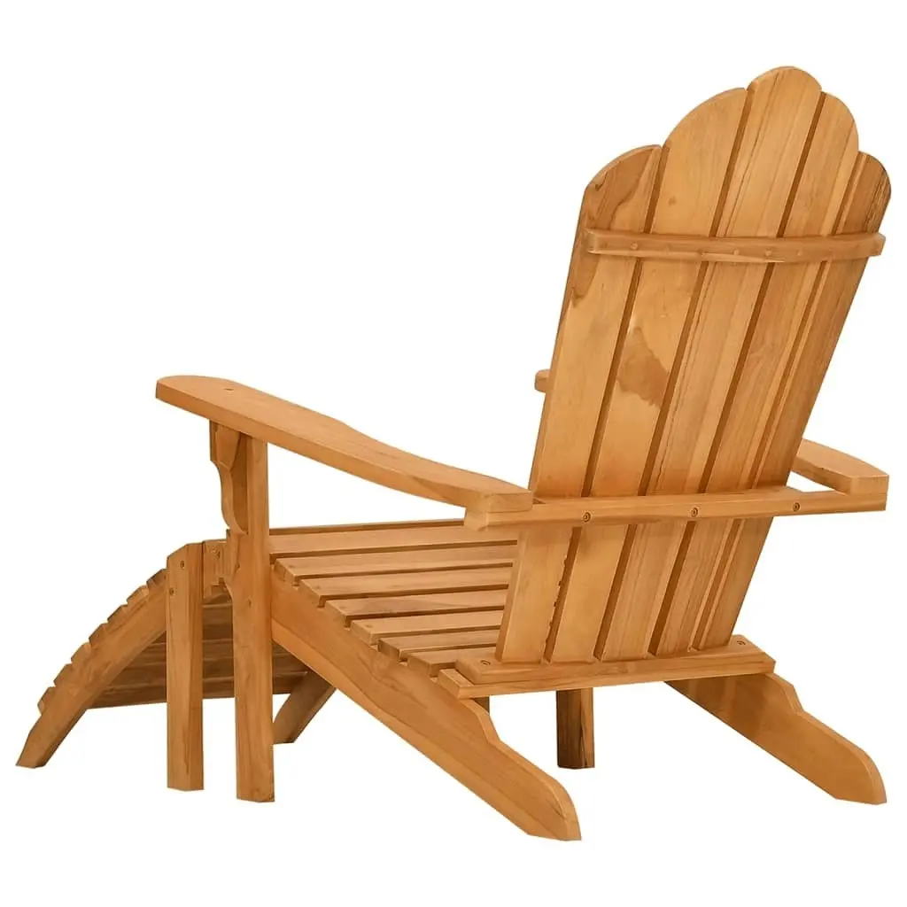 Garden Adirondack Chair with Footrest Solid Wood Teak 4008080