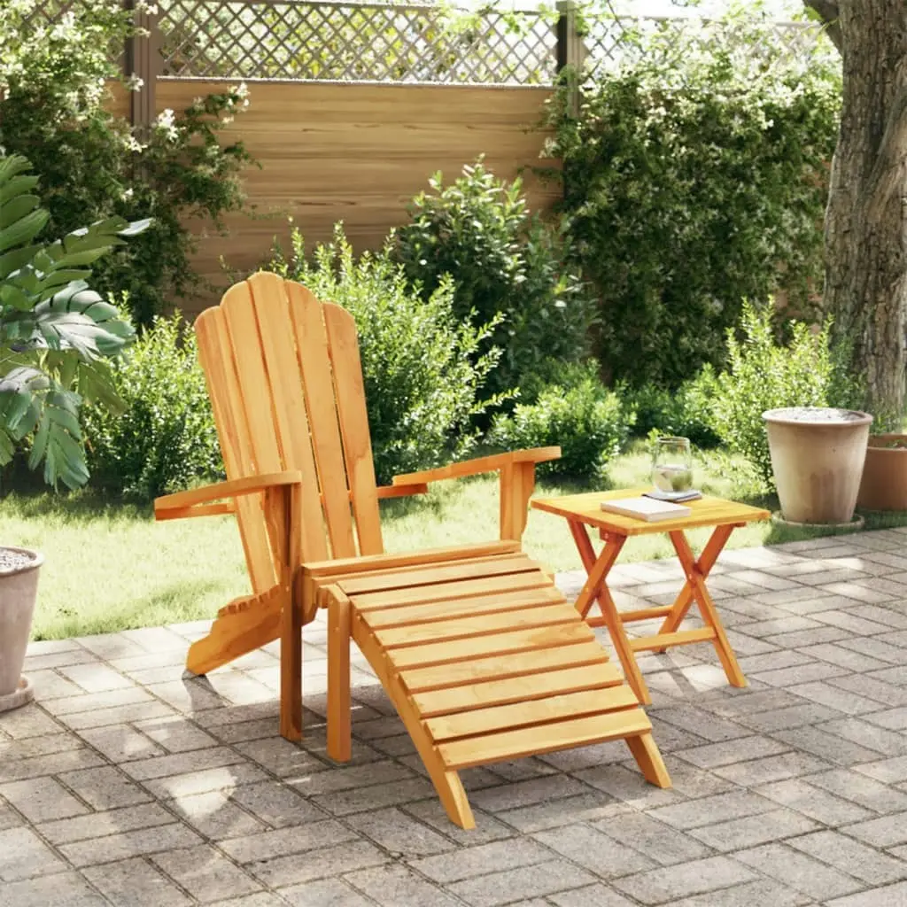 Garden Adirondack Chair with Footrest Solid Wood Teak 4008080