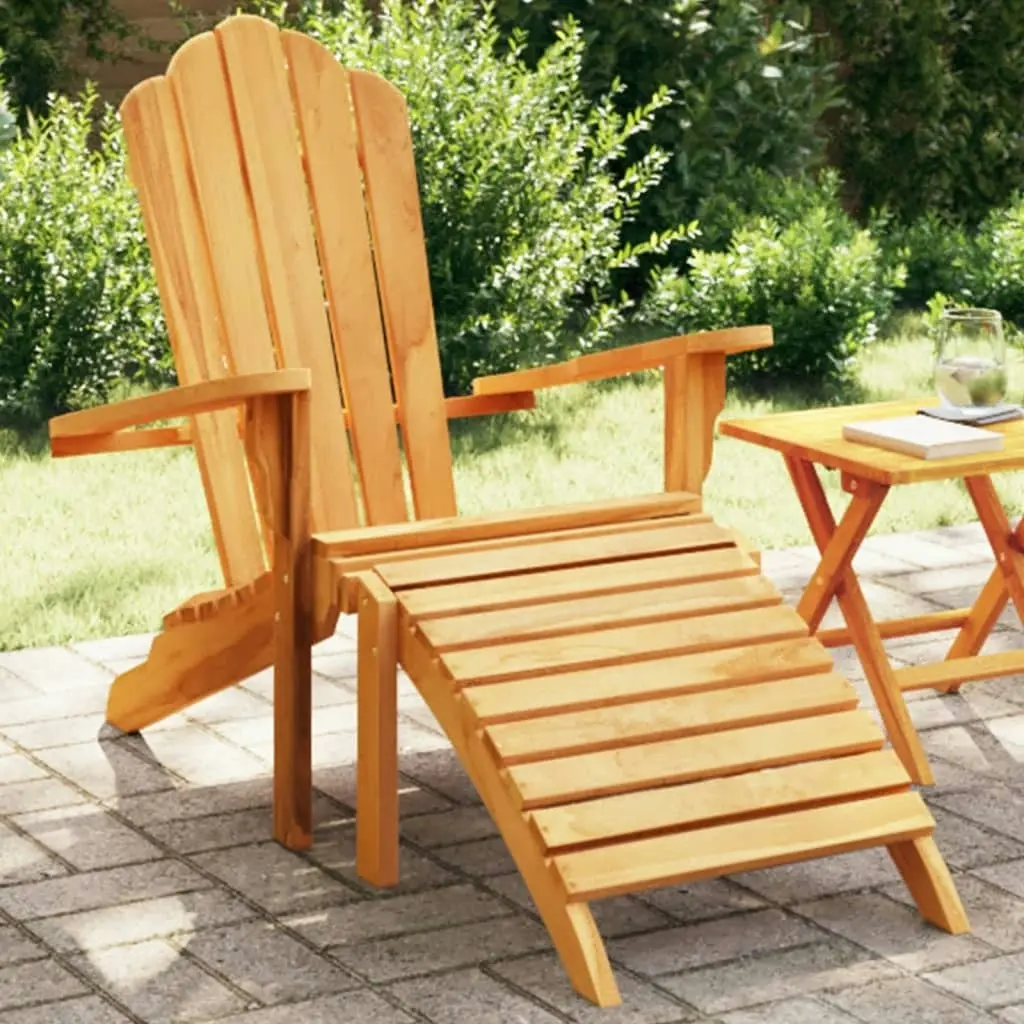 Garden Adirondack Chair with Footrest Solid Wood Teak 4008080