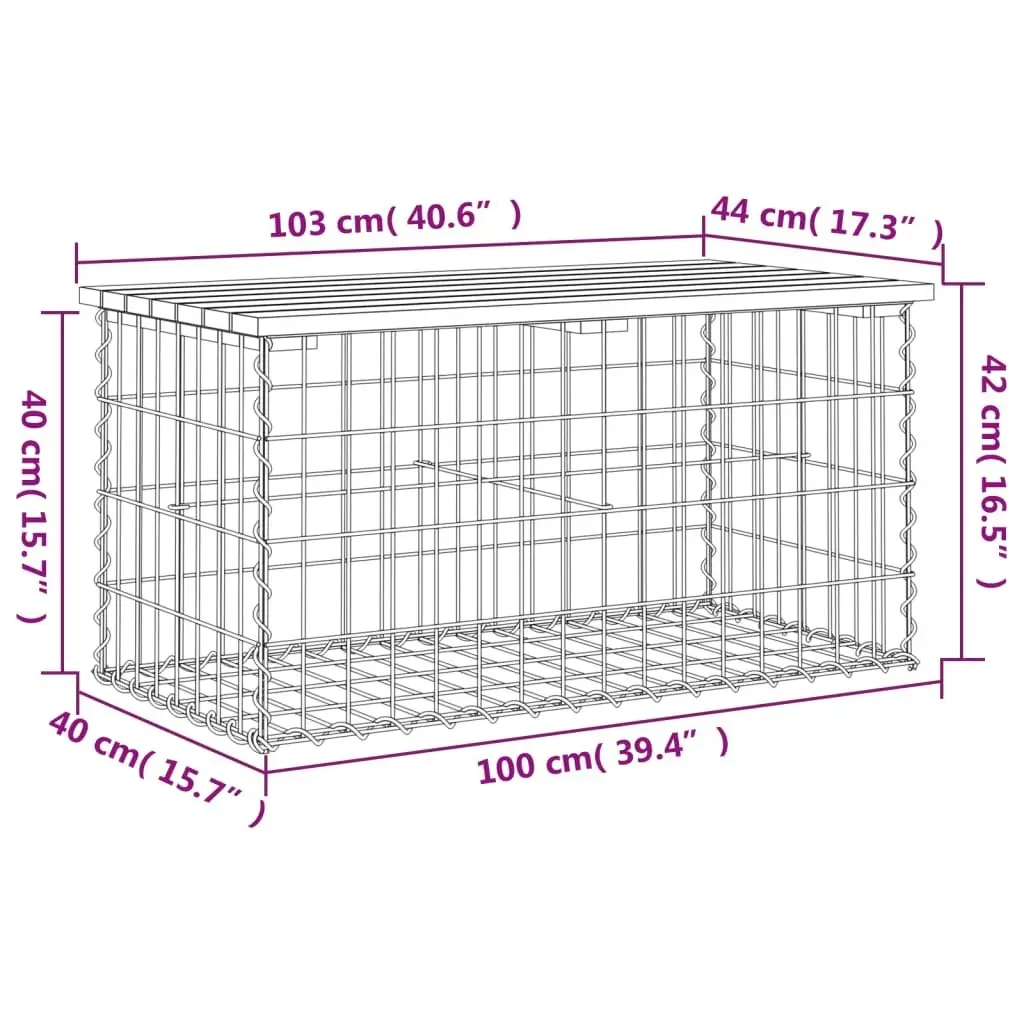 Garden Bench Gabion Design 103x44x42 cm Impregnated Wood Pine 834361