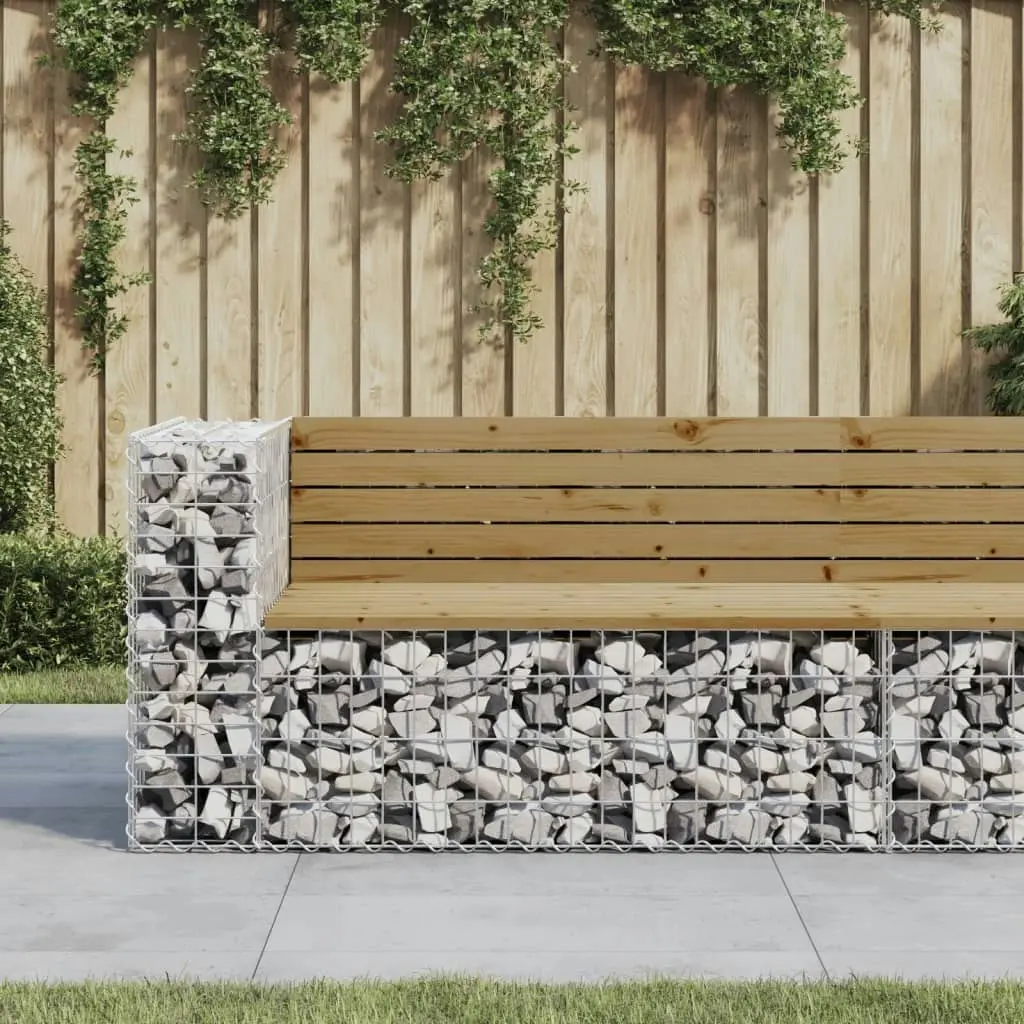 Garden Bench Gabion Design 122x71x65.5 cm Impregnated Wood Pine 834385