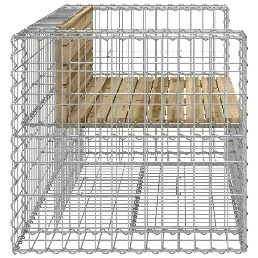 Garden Bench Gabion Design 143x71x65.5 cm Impregnated Wood Pine 834379