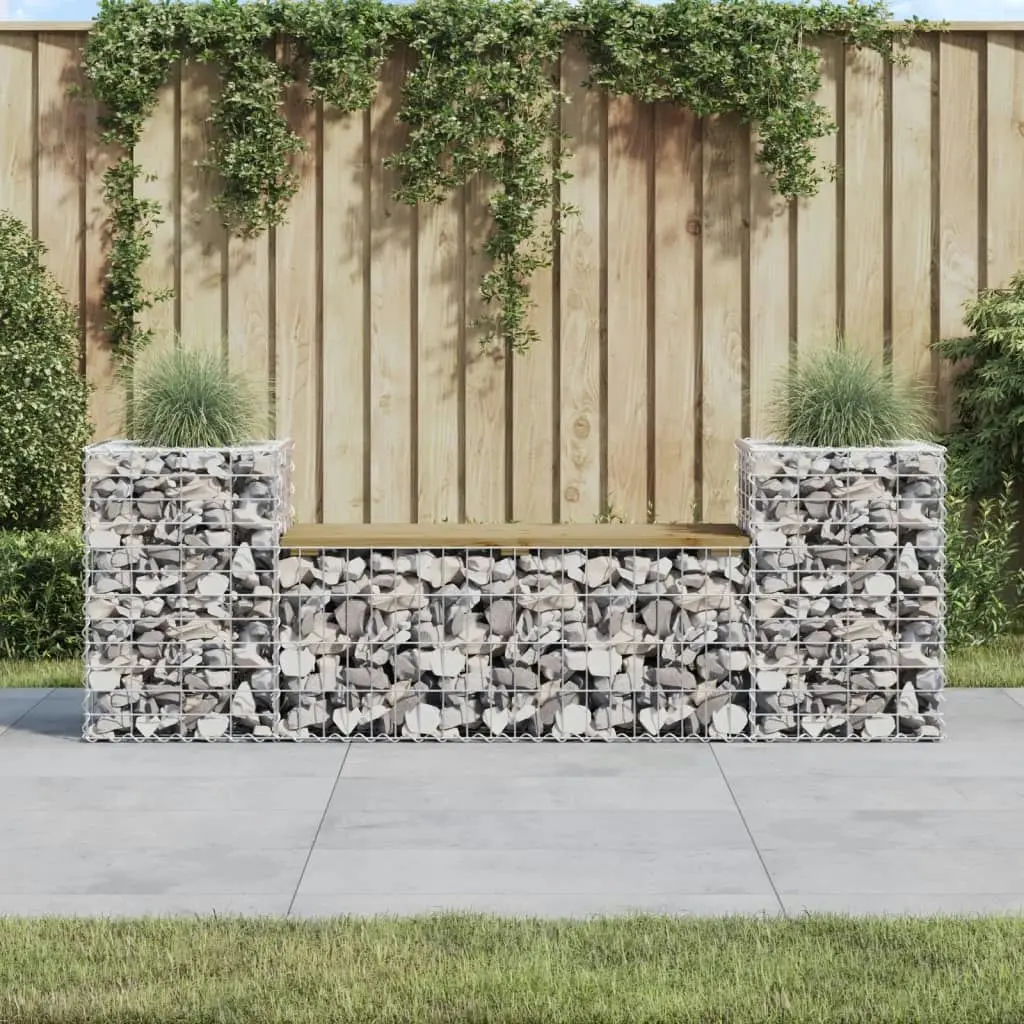 Garden Bench Gabion Design 183x41x60.5 cm Impregnated Wood Pine 834389