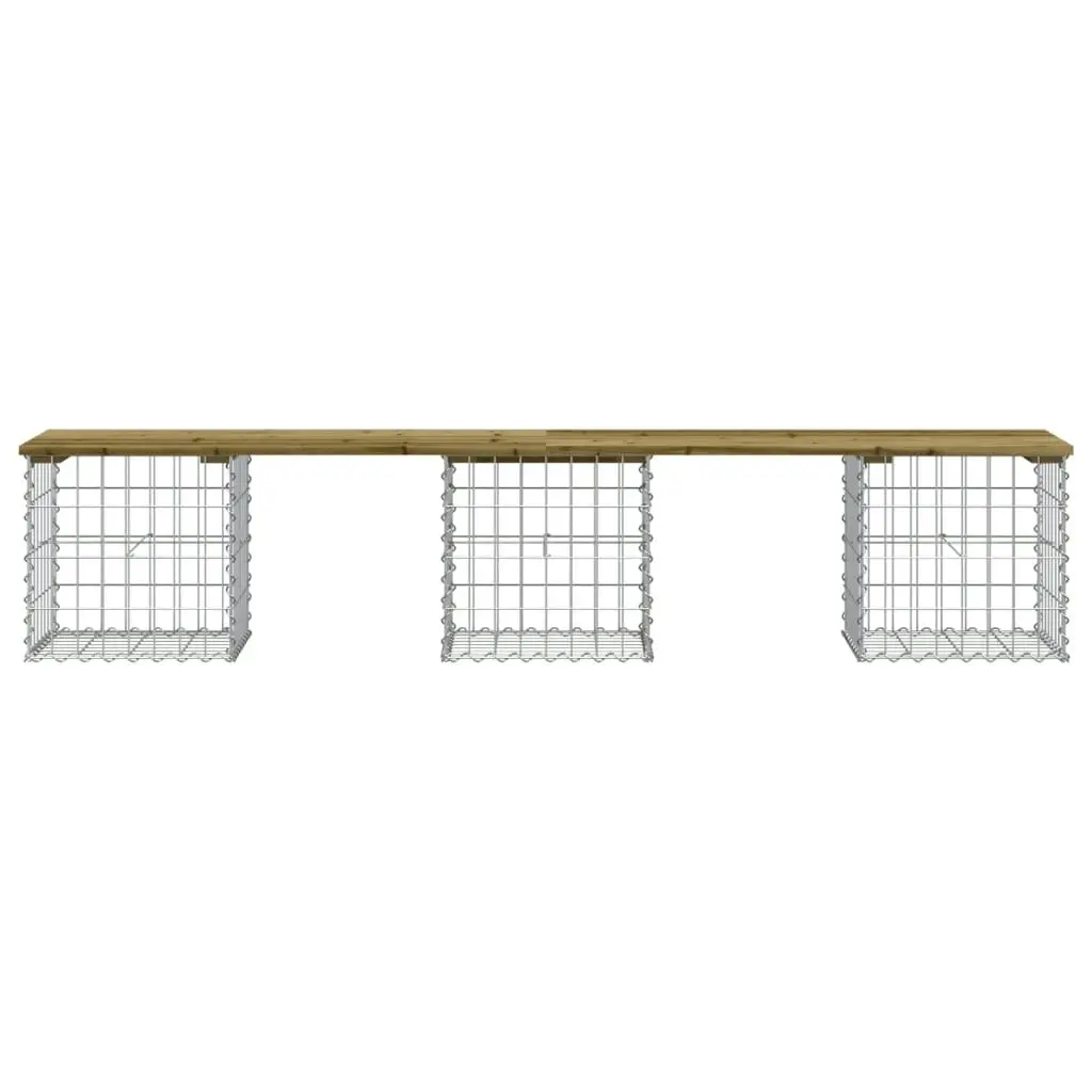 Garden Bench Gabion Design 203x44x42 cm Impregnated Wood Pine 834343