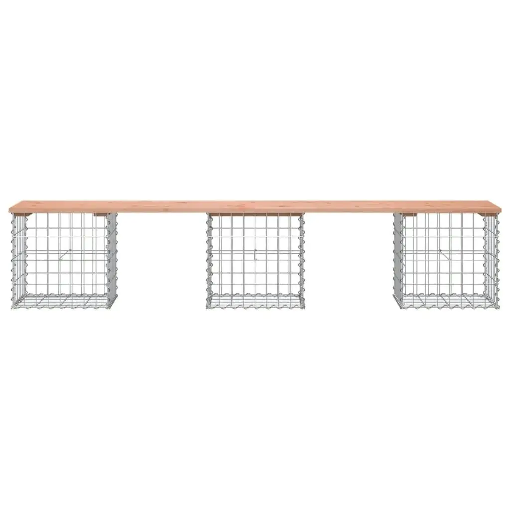 Garden Bench Gabion Design 203x44x42 cm Solid Wood Douglas 834342