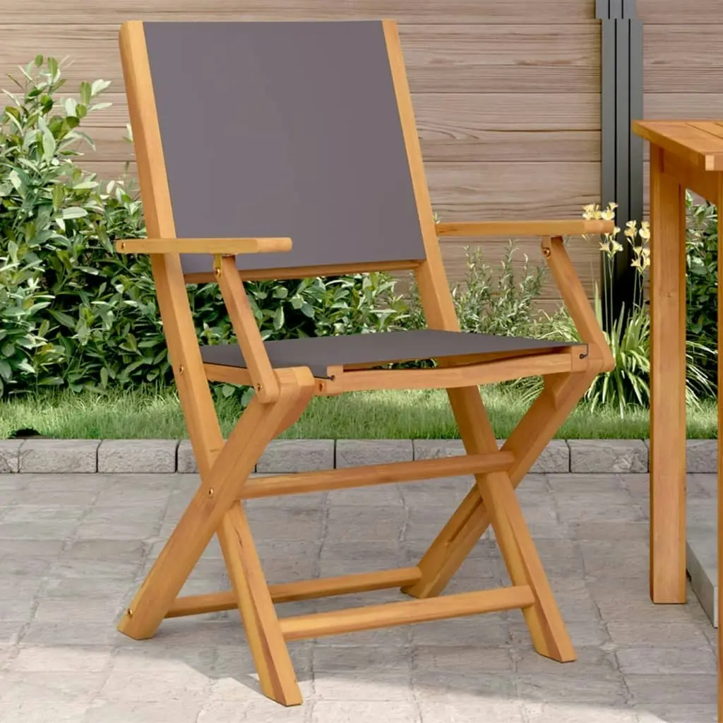 Garden Chairs 2 pcs Anthracite Solid Wood Acacia and Fabric 367670