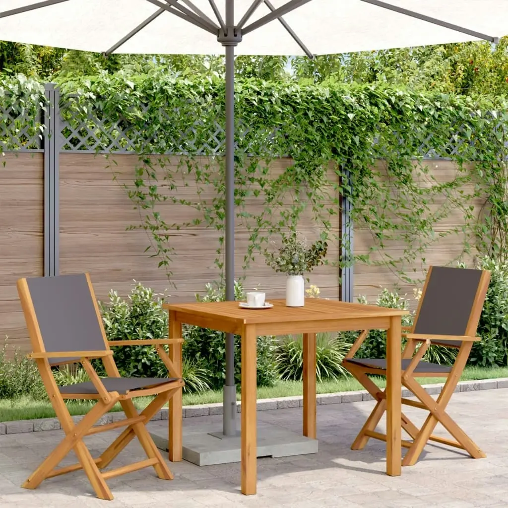 Garden Chairs 2 pcs Anthracite Solid Wood Acacia and Fabric 367670