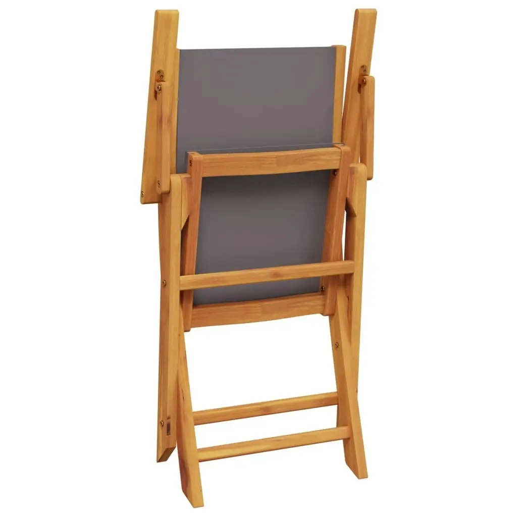 Garden Chairs 2 pcs Anthracite Solid Wood Acacia and Fabric 367670