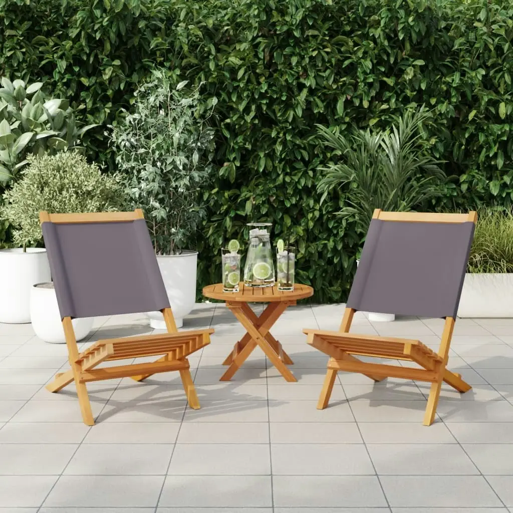 Garden Chairs 2 pcs Anthracite Solid Wood Acacia and Fabric 367691