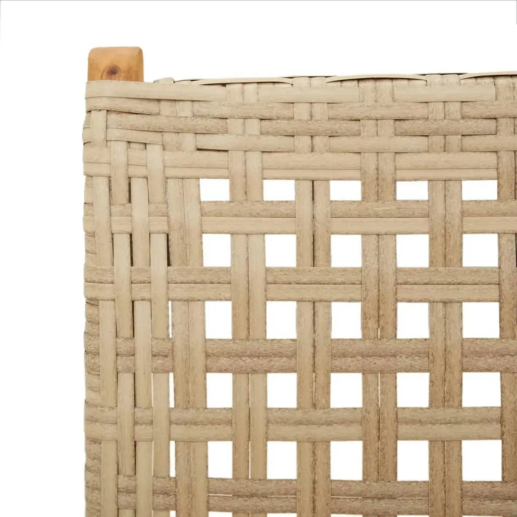 Garden Chairs 2 pcs Beige Solid Wood Acacia and Poly Rattan 367653