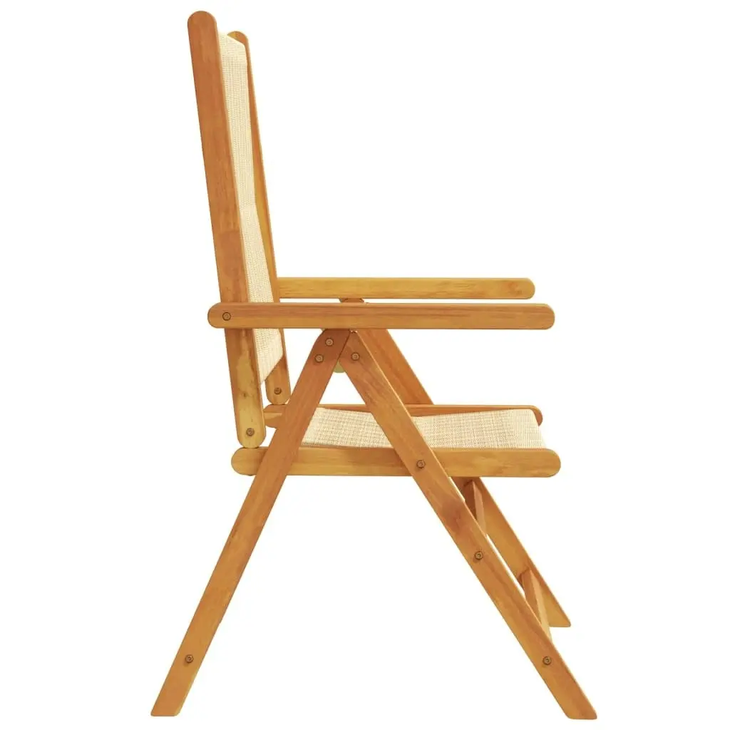 Garden Chairs 2 pcs Beige Solid Wood Acacia and Polypropylene 367656